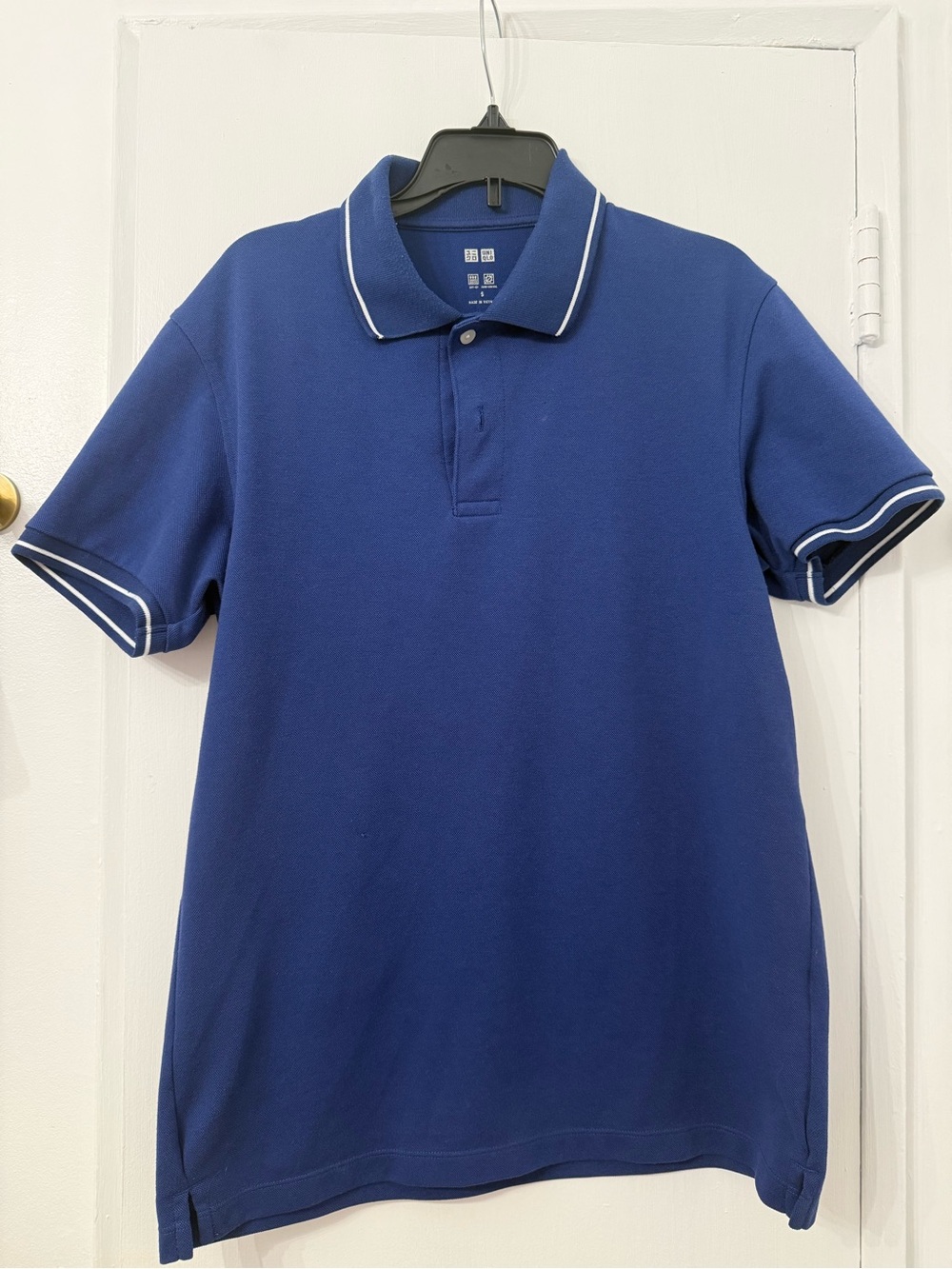 Uniqlo Royal Blue Polo with White Contrast Piping